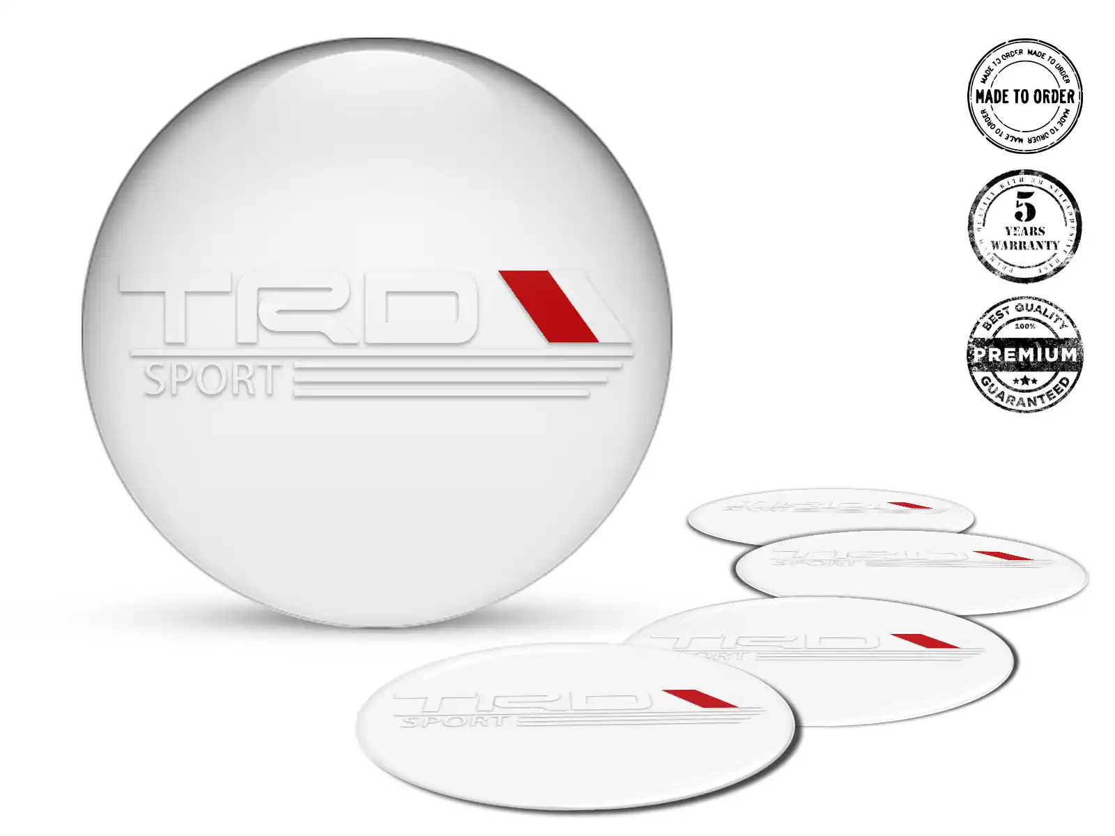 Toyota TRD Pegatinas Resina Bombadas Diseño de Tapacubos Logo